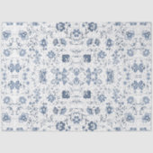 Chinoiserie Bloemen Blauw in wit Decoupage Tissuepapier (Voorkant)