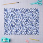 Chinoiserie Bloemen Blauw Wit Patroon Decoupage Tissuepapier (Craft)