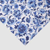 Chinoiserie Bloemen Blauw Wit Patroon Decoupage Tissuepapier (Detail)