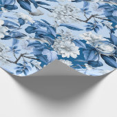 Chinoiserie Bloemen Blauw Wit Schilderij Cadeaupapier (Hoek)