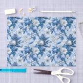 Chinoiserie Bloemen Blauw Wit Schilderij Decoupage Tissuepapier (Craft)