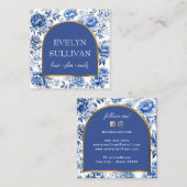 Chinoiserie bloemen boog vierkante visitekaartje (Voorkant / Achterkant)