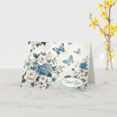 Chinoiserie Bloemen en Vlinders Bedankt Kaart (Gele Bloem)