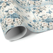 Chinoiserie Bloemen en Vlinders Cadeaupapier (Rol Hoek)