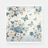 Chinoiserie Bloemen en Vlinders Servet (Voorkant)