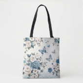 Chinoiserie Bloemen en Vlinders Tote Bag (Voorkant)
