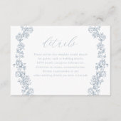  Chinoiserie Bloemen Krans Trouwdetails Informatiekaartje (Voorkant)