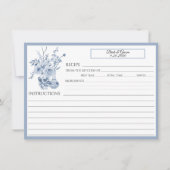 Chinoiserie Bloemenblauw en wit familierecept Kaart (Voorkant)