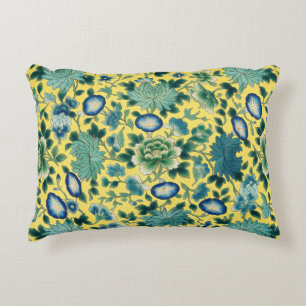 Chinoiserie Bloemengeel Chintz Accent Kussen