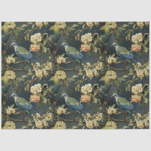 Chinoiserie Bloemenpatroon Weefselpapier Tissuepapier (Voorkant)