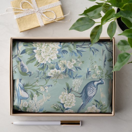 Chinoiserie Bloemenpatroon Weefselpapier Tissuepapier (Geschenk)