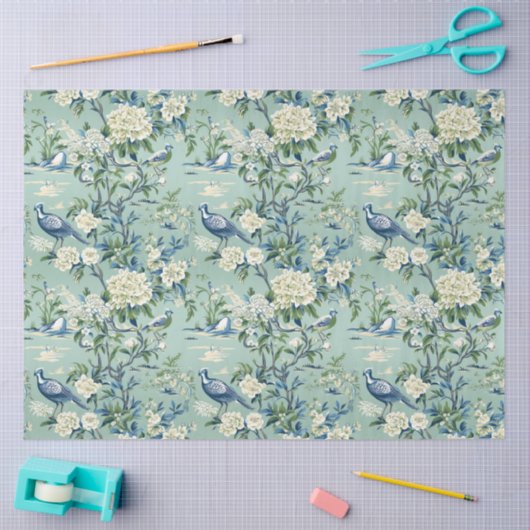Chinoiserie Bloemenpatroon Weefselpapier Tissuepapier (Craft)