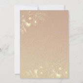 Chinoiserie Bloemensier Goud Bourgondië Bruiloft Kaart (Achterkant)