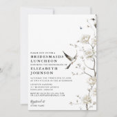 Chinoiserie Bloementuin Bruidsmeisjes Luncheon Kaart (Voorkant)