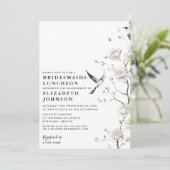 Chinoiserie Bloementuin Bruidsmeisjes Luncheon Kaart (Staand voorkant)