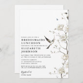 Chinoiserie Bloementuin Bruidsmeisjes Luncheon Kaart (Voorkant / Achterkant)