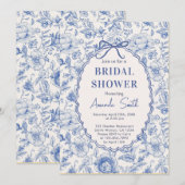 Chinoiserie Bloementuin met vrijgezellenfeest voor Kaart (Voorkant / Achterkant)