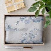 Chinoiserie Bloemenvaas Peony Blauw Wit Decoupage Tissuepapier (Geschenk)