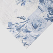 Chinoiserie Bloemenvaas Peony Blauw Wit Decoupage Tissuepapier (Detail)