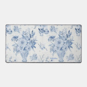 Chinoiserie Bloemenvaas Pioen Blauw Wit Kantoor Bureaumat (Voorkant)