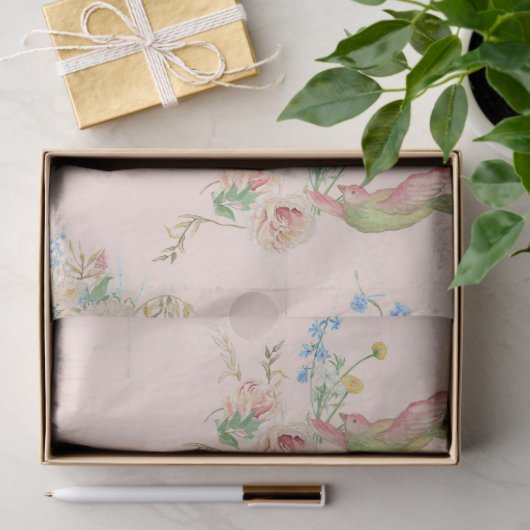 Chinoiserie Bloemenvaas Pioen Blush Roze Decoupage Tissuepapier (Geschenk)