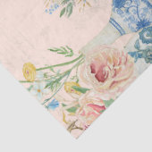 Chinoiserie Bloemenvaas Pioen Blush Roze Decoupage Tissuepapier (Detail)