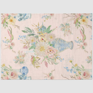 Chinoiserie Bloemenvaas Pioen Blush Roze Decoupage Tissuepapier