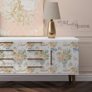 Chinoiserie Bloemenvazen Pioen Bloem Decoupage Tissuepapier