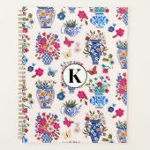 Chinoiserie Bloemig Monogram Planner (Voorkant)