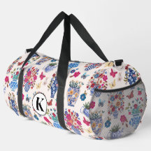 Chinoiserie Bloemige Monogram Reis Weekendtas