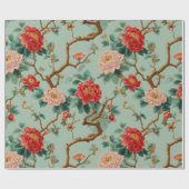 Chinoiserie Bloemmotief Cadeaupapier (Vlak)