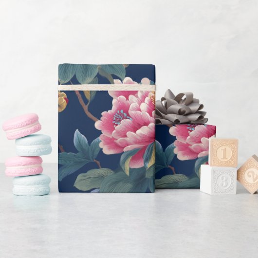Chinoiserie Bloemmotief Cadeaupapier (Baby Shower)