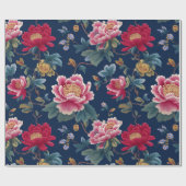 Chinoiserie Bloemmotief Cadeaupapier (Vlak)