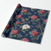 Chinoiserie Bloemmotief Cadeaupapier (Uitgerold)