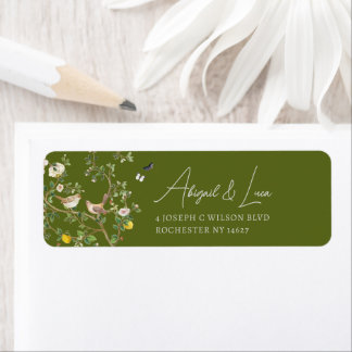 Chinoiserie Bloemrijke Trouwuitnodiging Adres Etiket