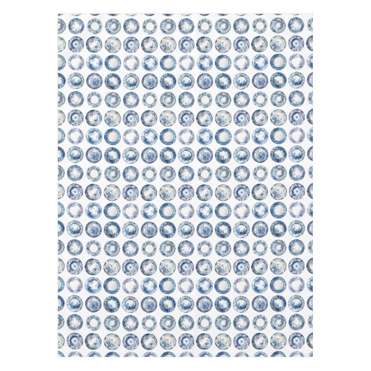 Chinoiserie Blue and White Plates Tafelkleed (Voorkant)