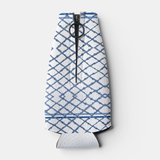 Chinoiserie Blue Bamboo Ginger Jar Can Flesjeskoeler (Achterkant)