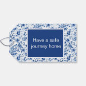 Chinoiserie Blue Birds and Flowers Baby shower Cadeaulabel (Achterkant Horizontaal)