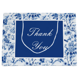 Chinoiserie Blue Birds and Flowers Baby shower Groot Cadeauzakje