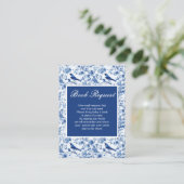 Chinoiserie Blue Birds and Flowers Baby Shower Informatiekaartje (Staand voorkant)