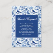 Chinoiserie Blue Birds and Flowers Baby Shower Informatiekaartje (Voorkant)