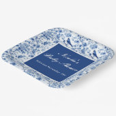 Chinoiserie Blue Birds and Flowers Baby Shower Papieren Bordje (Gebogen)