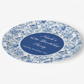 Chinoiserie Blue Birds and Flowers Birthday Papieren Bordje (Gekanteld)