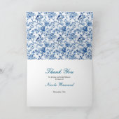 Chinoiserie Blue Birds and Flowers Vrijgezellenfee Bedankkaart (Binnen)