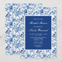 Chinoiserie Blue Birds and Flowers Vrijgezellenfee