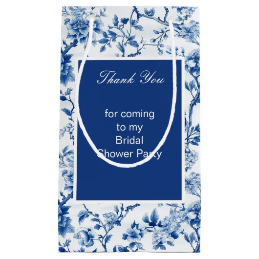 Chinoiserie Blue Birds and Flowers Vrijgezellenfee Klein Cadeauzakje (Voorkant)