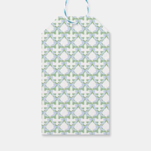 Chinoiserie Blue Bow Ribbon Christmas Gift Label Cadeaulabel (Achterkant)