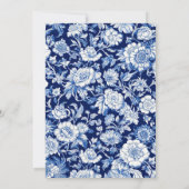 Chinoiserie Blue Boy Baby Shower Kaart (Achterkant)