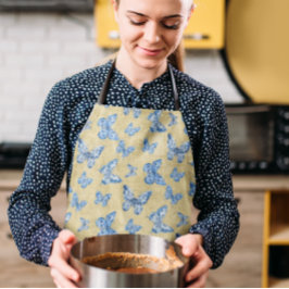  Chinoiserie Blue Butterflies Vervaagd Damask Schort