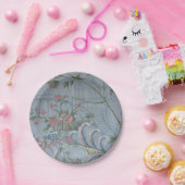 Chinoiserie Blue China Bloemen Antiek Tuin Roze Papieren Bordje (Feest)